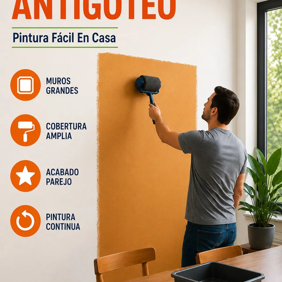 MOVI - Rodillo Antigoteo Recargable Para Pintura Fácil