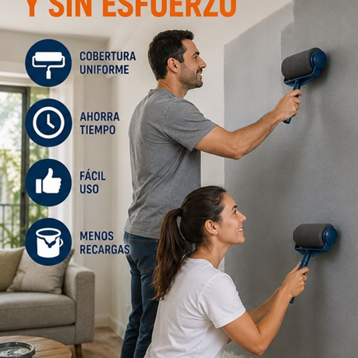 MOVI - Rodillo Antigoteo Recargable Para Pintura Fácil
