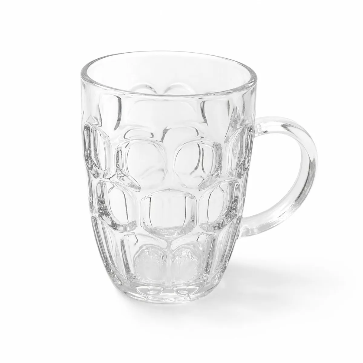 GENERICO - Jarra cerveza vidrio relieve 500ml Ø9,5cm H13,5cm taza transparente