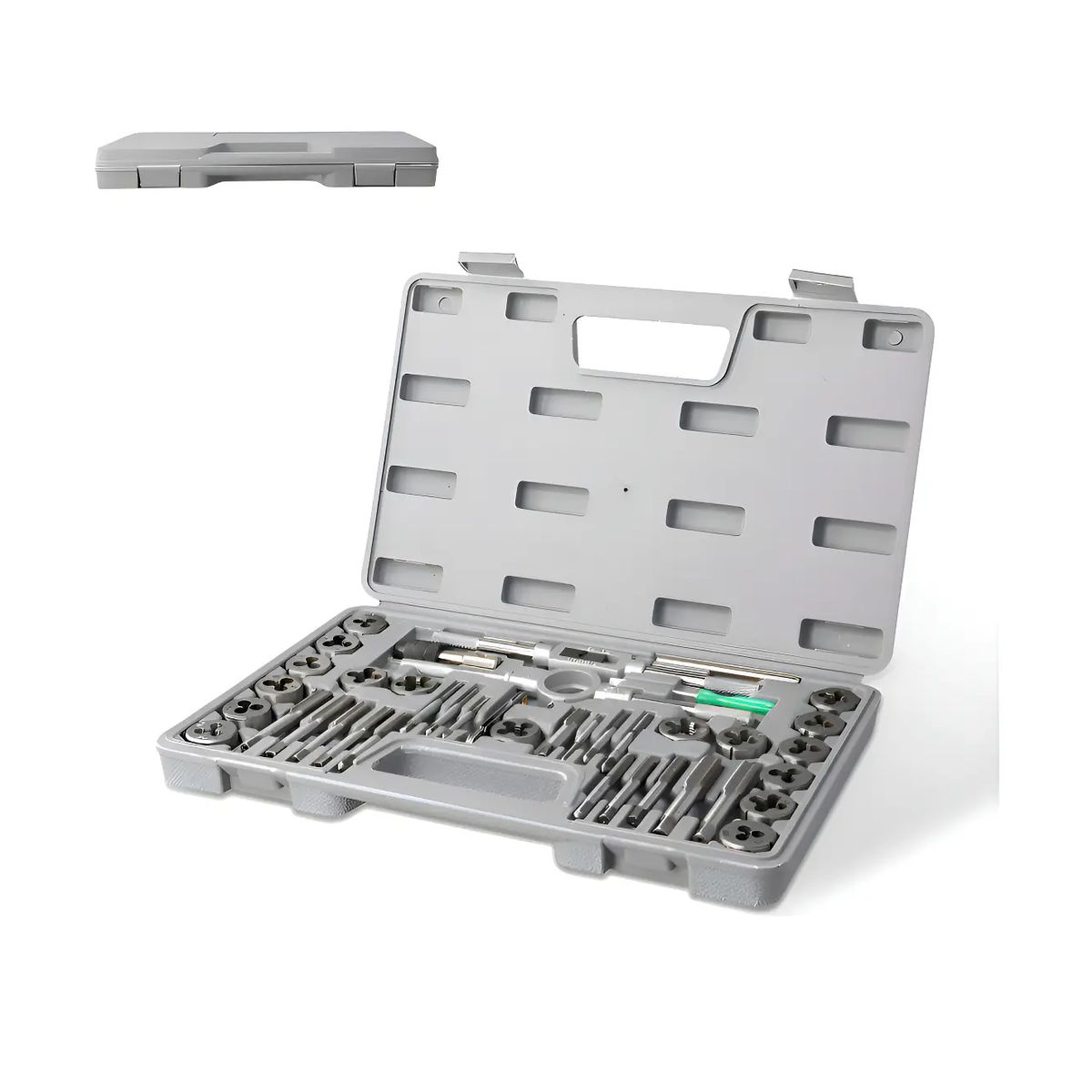 GENERICO - Set De Machuelos Y Terraja Métrico De Acero M3-m12 40pc Color Gris
