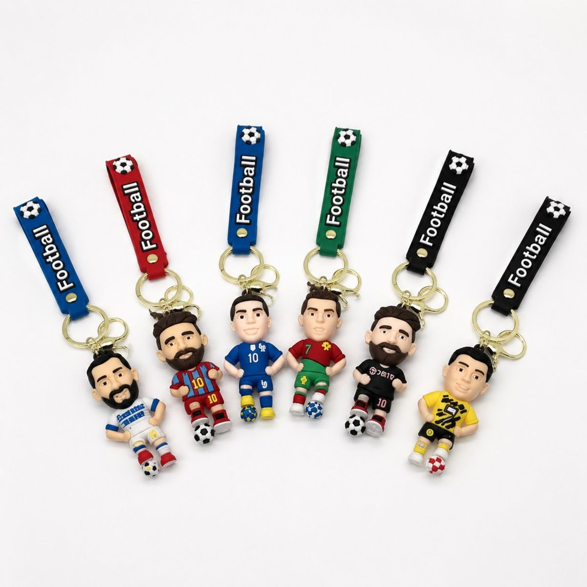 GENERICO - Llavero silicona jugador de fútbol figura 3D, envío aleatorio de modelos