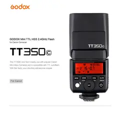 GODOX - Flash de cámara inalámbrico TT350C Mini 2.4G TTL HSS 18000S GN36 para Canon
