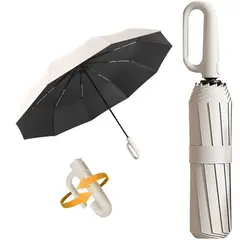 TSKY CHILE SHOPPING - Paraguas Plegable Automático con Hebilla de Anillo, Con 24 Varillas Reflectantes y Protección UV
