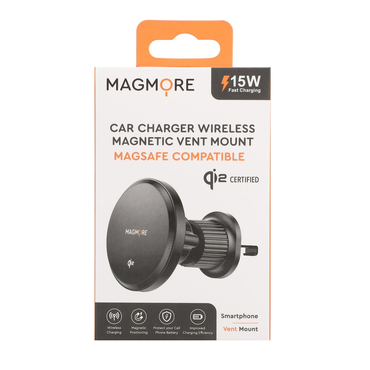 GENERICO - Car Charger Wireless Magnetic Vent Mount Magsafe Compatible