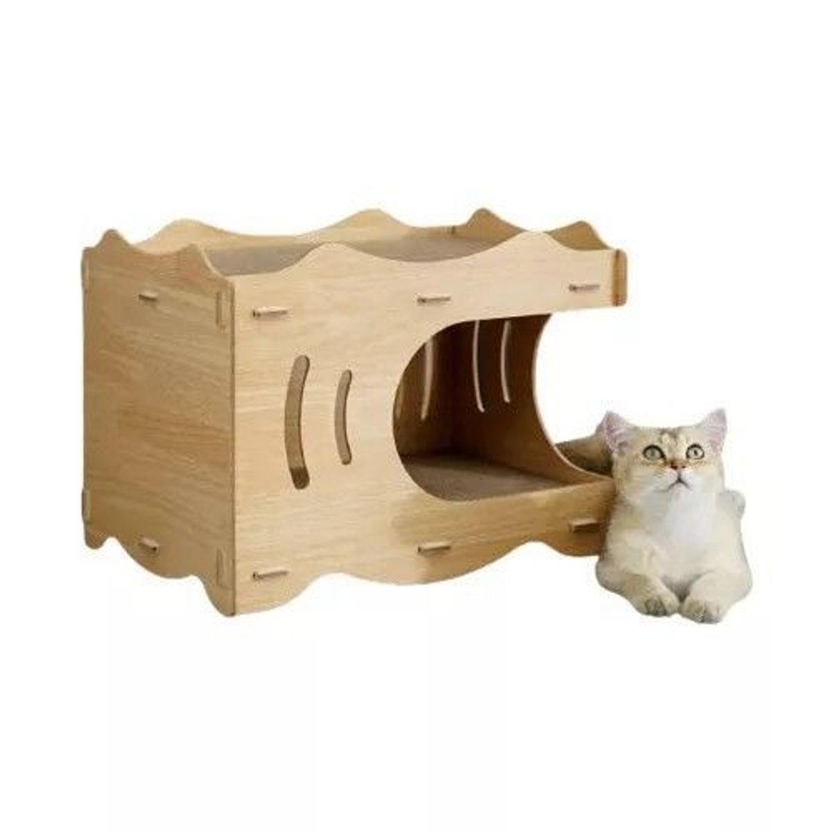 GENERICO - Rascador Estilo Casa Cueva Para Gatos Xl Doble Rascador