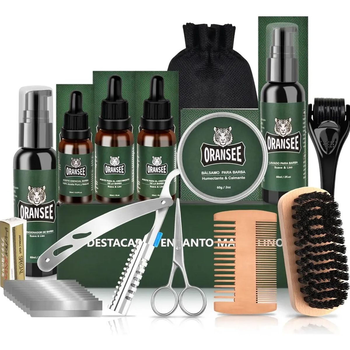 YAYKO - Kit De Barba Con Aceitecera Cabellonavaja De Afeitar