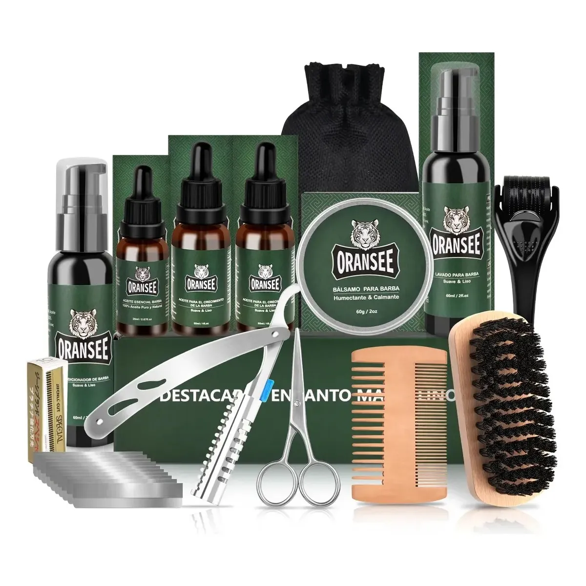 YAYKO - Kit De Barba Con Aceitecera Cabellonavaja De Afeitar