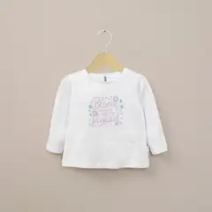 OPALINE - Polera Básica Manga Larga Blanca Infant Niña