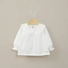 OPALINE - Polera Cuello Bobo Blanca Infant Niña