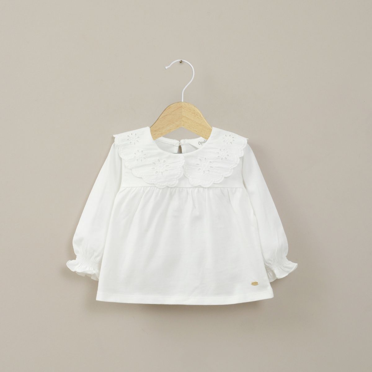 OPALINE - Polera Cuello Bobo Blanca Infant Niña