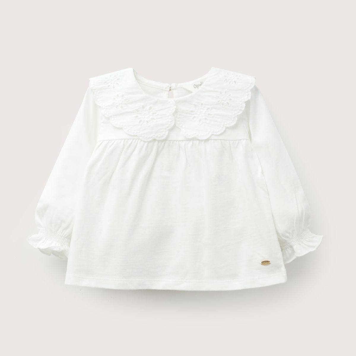OPALINE - Polera Cuello Bobo Blanca Infant Niña