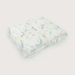 OPALINE - Cobertor De Cuna Estampado Blanco Bebé Niño