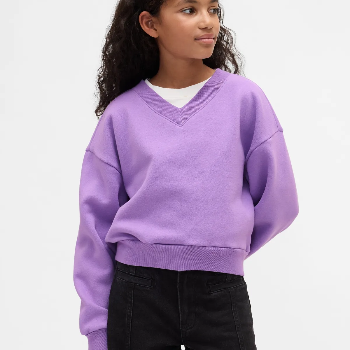 GAP - Polerón Niña Gap Logo Sin Gorro Morado