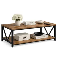 GENERICO - Mesa De Centro 2 Niveles 120x60x45cm Minimalista Decorativa