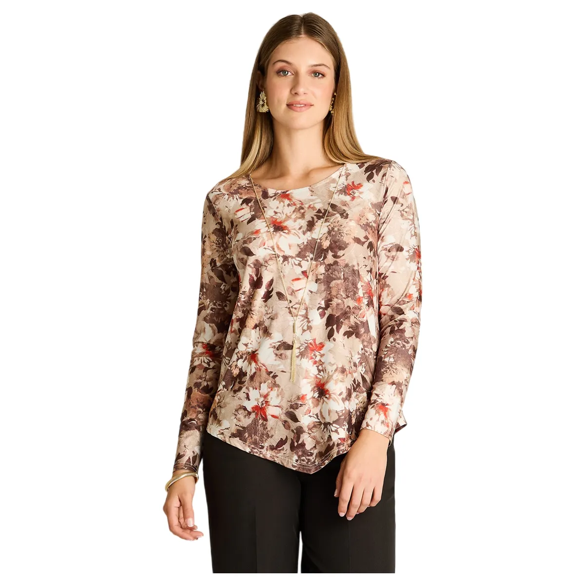 LORENZO DI PONTTI - Polera Estampada Mujer Camel