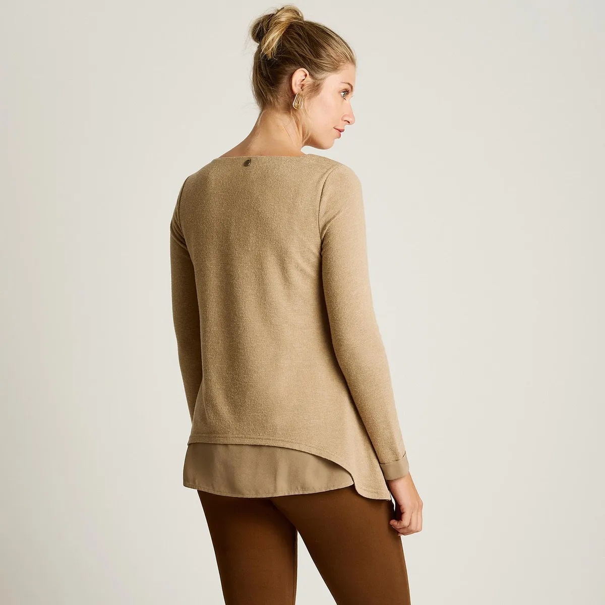 LORENZO DI PONTTI - Polera Estampada Mujer Camel