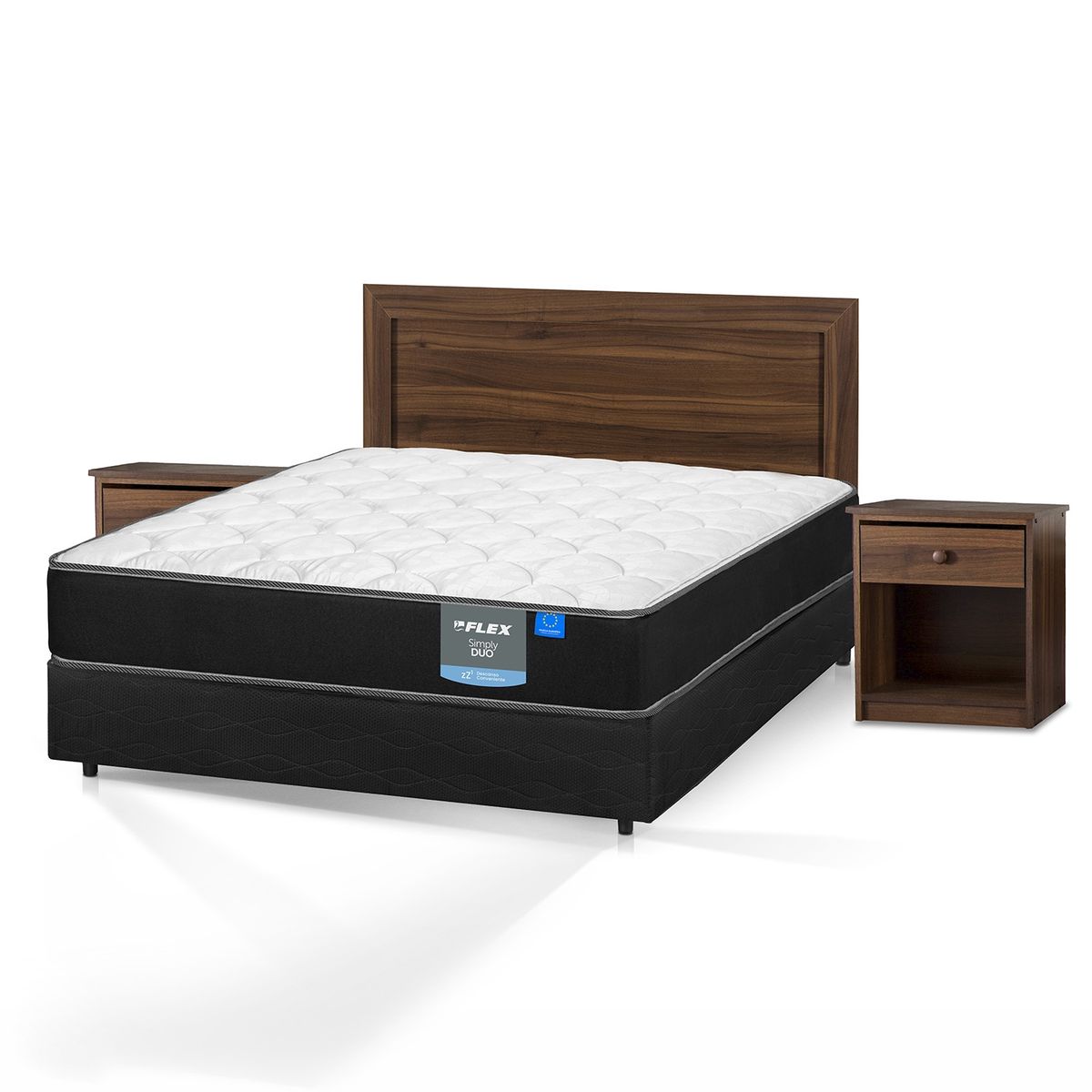 FLEX - Cama Americana Simply Duo 2 Plazas + Set Asturias Flex