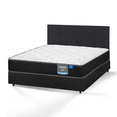 FLEX - Cama Americana Simply Duo 2 Plazas + Respaldo Royal Negro