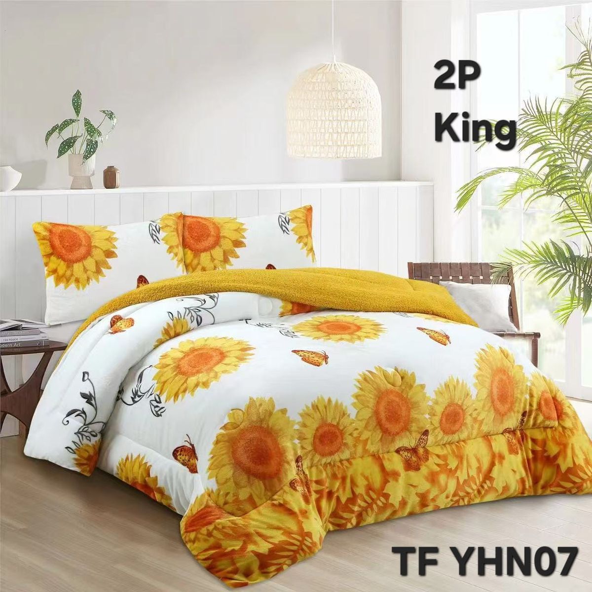 GENERICO - Cobertor de invierno de Plush con chiporro Diseño Girasoles