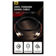 GENERICO - Cable De Audio HIFI, RCA + tierra para tocadiscos o tornamesas de 0.5 metros