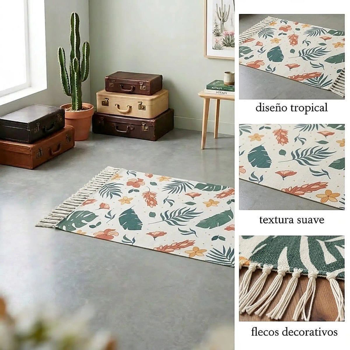 GENERICO - SET DE 2 BAJADAS DE CAMAS DECORATIVAS 60x90cm 12