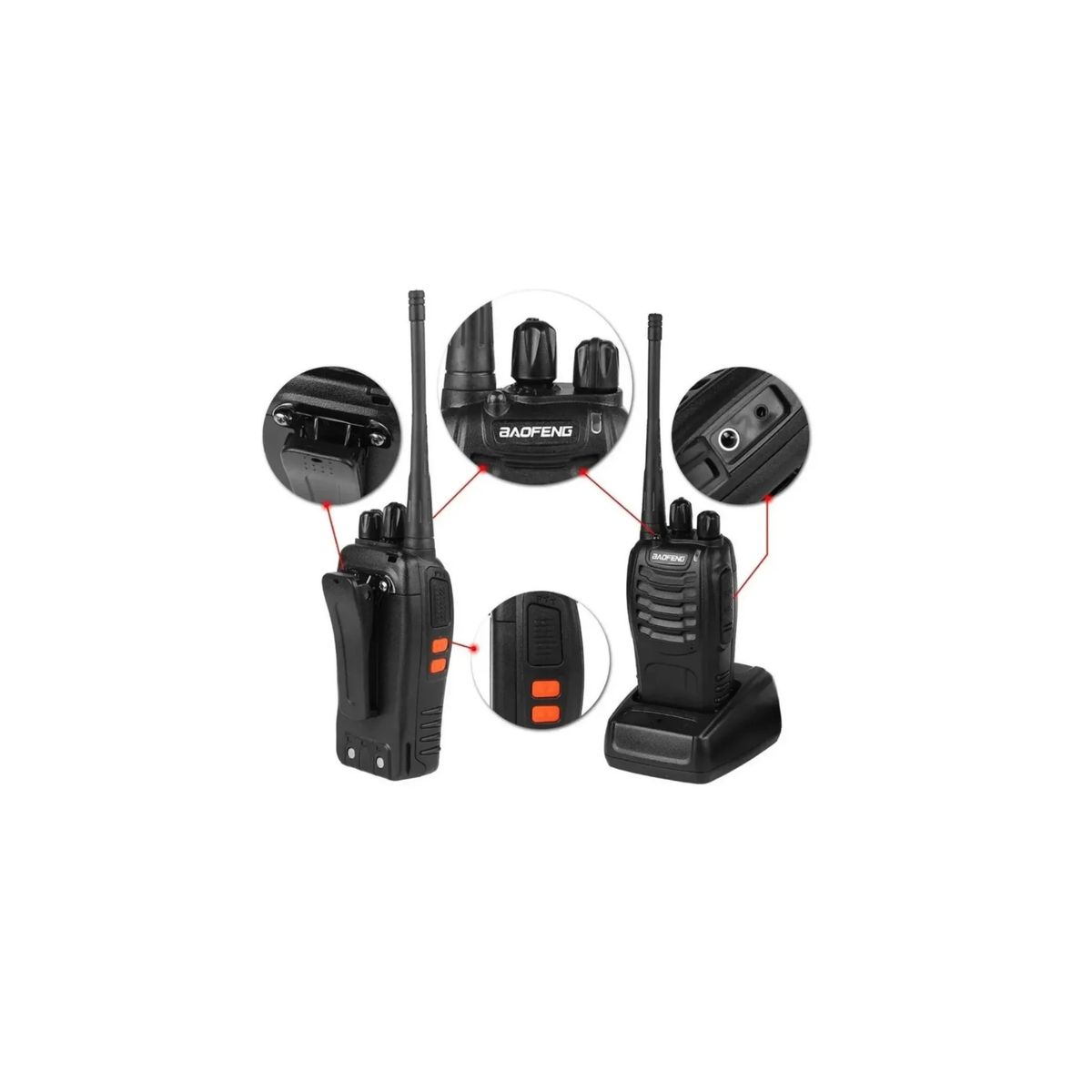 GENERICO - Pack 2 Radios Walkie Talkie Baofeng Portátiles - Comunicaciones de Largo Alcance
