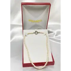MALLORCA - Collar Choker Perla Clasica 5mm 40cm Broche Timon