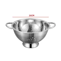 GENERICO - Colador Cocina Metalico Con Base Escurridor Grande 26 Cm