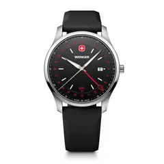 WENGER - Reloj City GMT 42 correa caucho negro
