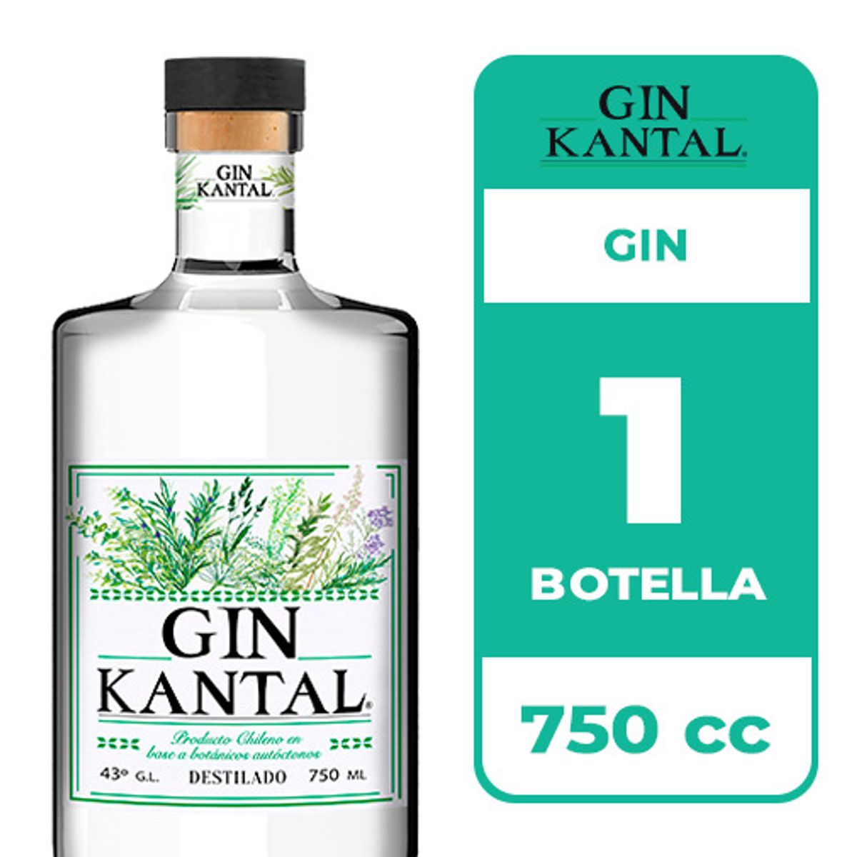 KANTAL - Gin Kantal 43° 750 cc