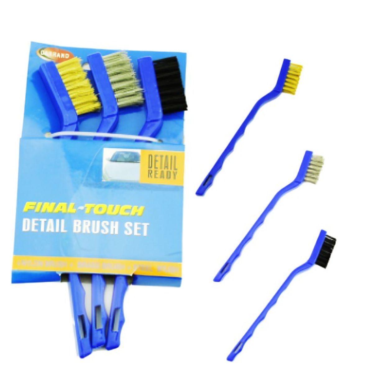 GENERICO - CEPILLO SET X 3 PCS LIMPIA MOTOR COMPATIBLE PARA AUTO Y MOTOS