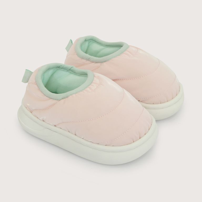 Pantufla Puffer Niña Rosado Claro