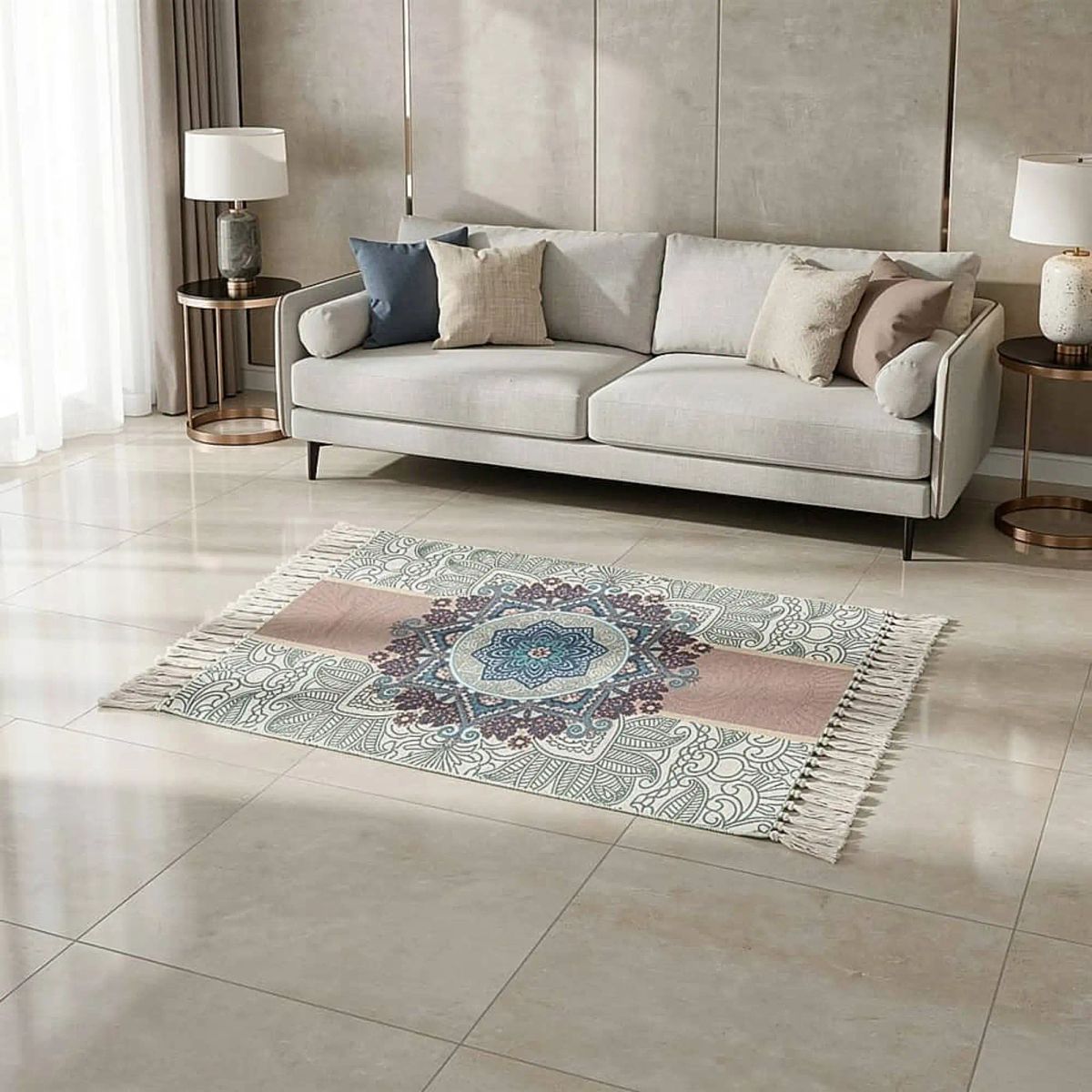 GENERICO - SET DE 2 BAJADAS DE CAMAS DECORATIVAS 60x90cm 09