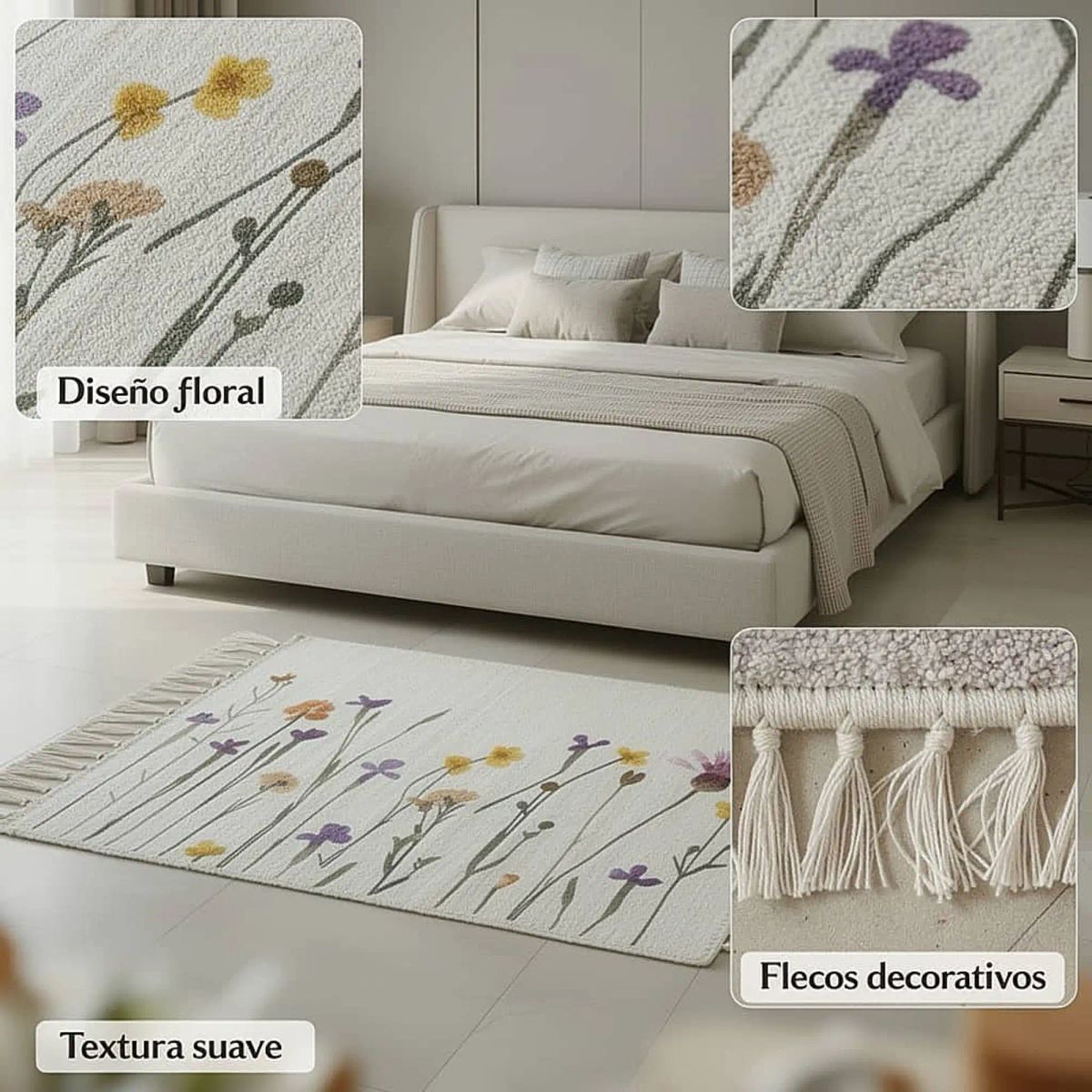 GENERICO - SET DE 2 BAJADAS DE CAMAS DECORATIVAS 60x90cm 13