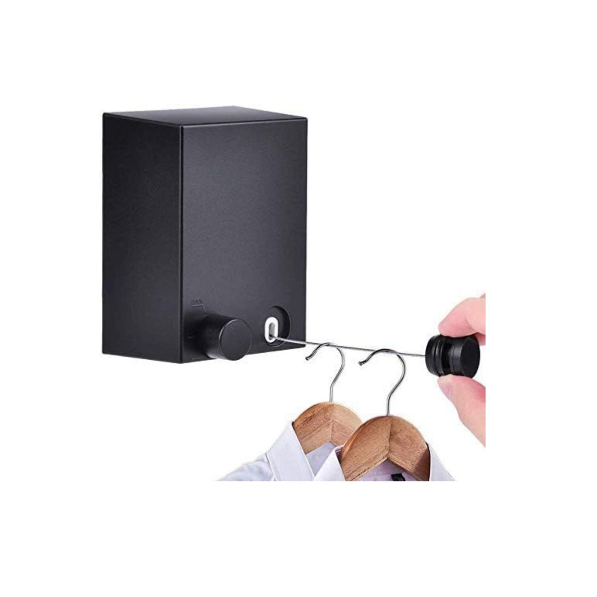 GENERICO - Tendedero Retráctil Colgador Ropa Pared Doble Linea Cuerda -  Negro