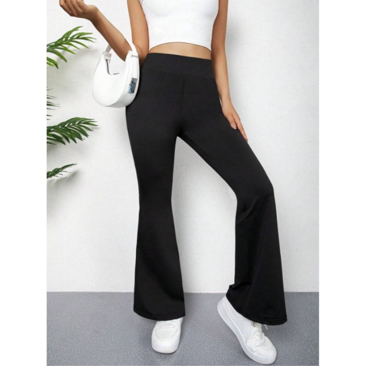 LIKE SHOP - Calza Mujer Gruesa Invierno Forro Interior Polar Flare Tiro Alto 7052