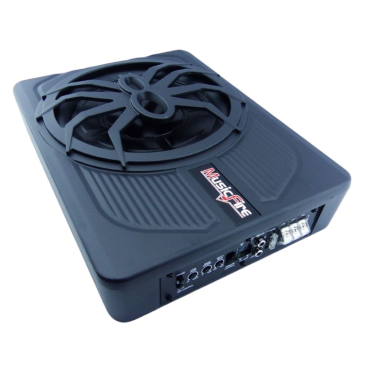 GENERICO - Subwoofer Amplificado Plano Para Auto De 1200 Watt Marca MUSICFIRE A 12 Volt