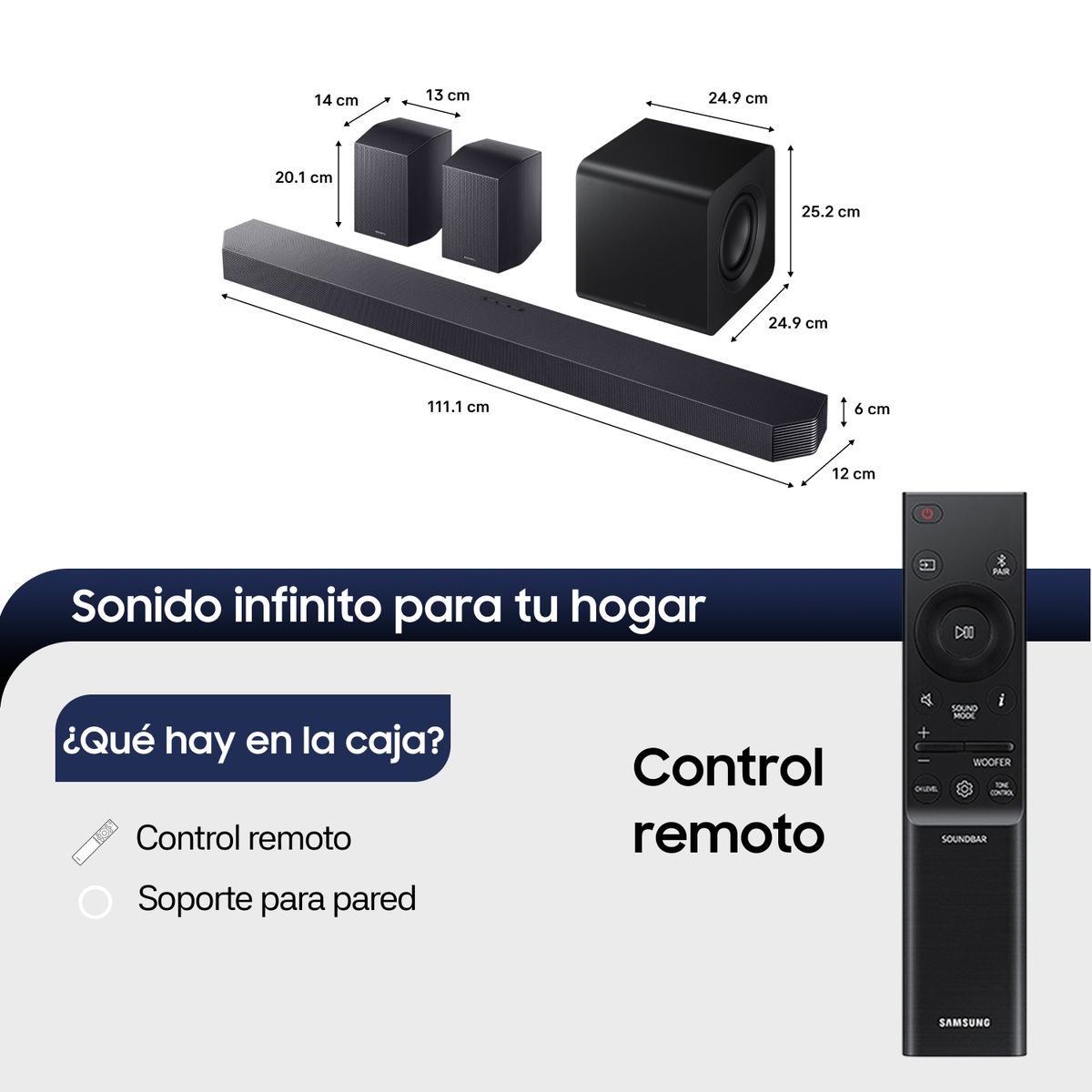 SAMSUNG - Samsung Q-Series Soundbar HW-Q930H 9.1.4 Subwoofer y Parlantes traseros 2026