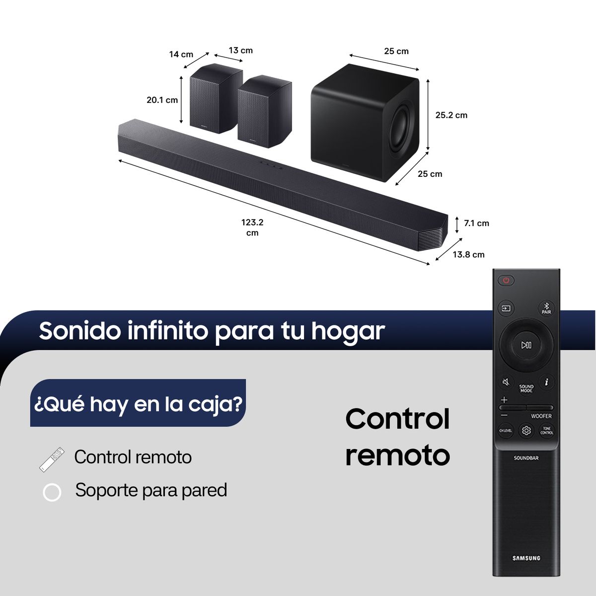 SAMSUNG - Samsung Q-Series Soundbar HW-Q990H 11.1.4 Subwoofer y Parlantes traseros 2026