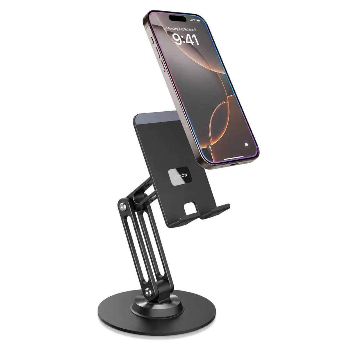 LINKON - Soporte Porta Celular Escritorio Linkon 360° - Aluminio
