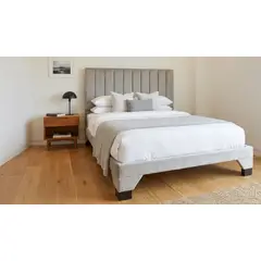 GENERICO - CAMA 2 PLAZAS CON BASE DIVIDA COLOR BEIGE