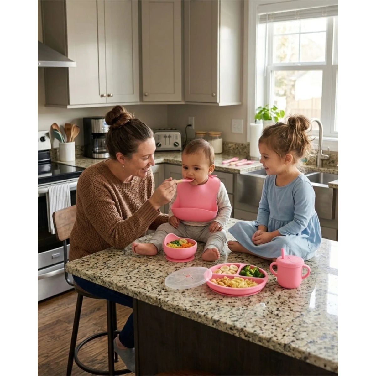 GENERICO - Set De Alimentación De Silicona Con Tapa Para Bebé Libre BPA 10 piezas