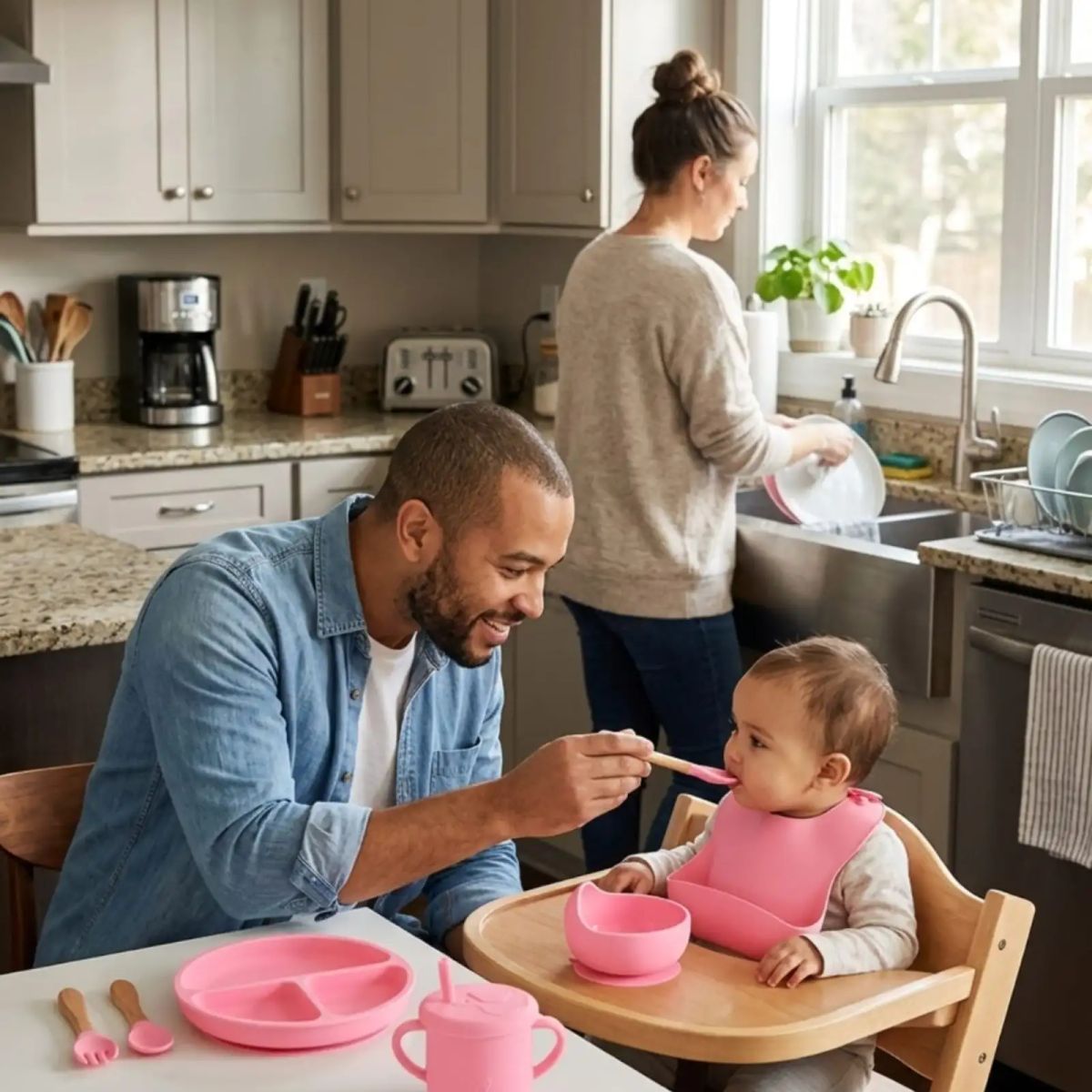 GENERICO - Set De Alimentación De Silicona Con Tapa Para Bebé Libre BPA 10 piezas