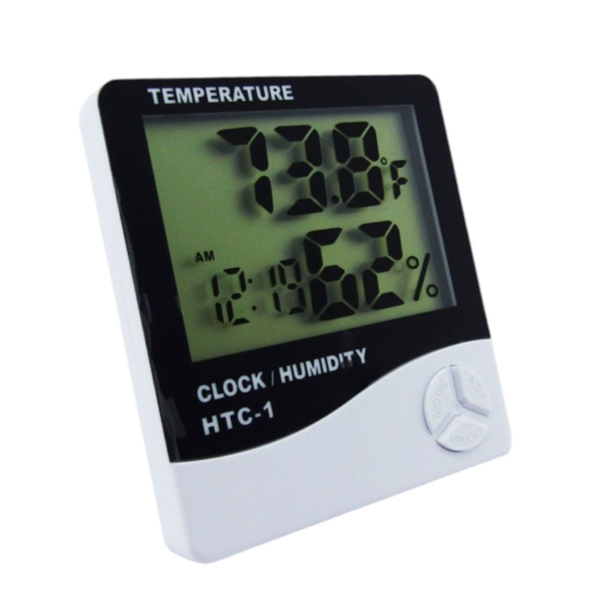GENERICO - Medidor De Temperatura Y Humedad Con Reloj Y Alarma, Modelo HTC-1.