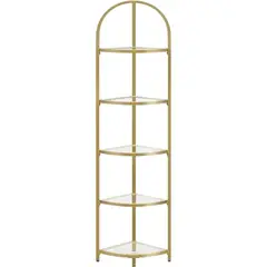 SPACEZAT - Mueble Estante Esquinero Dorado Odder