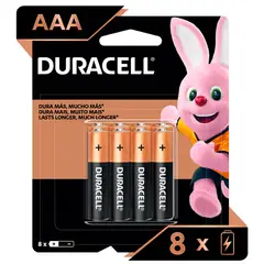 DURACELL - Pack 8 Pilas AAA Alcalina Blister 8un