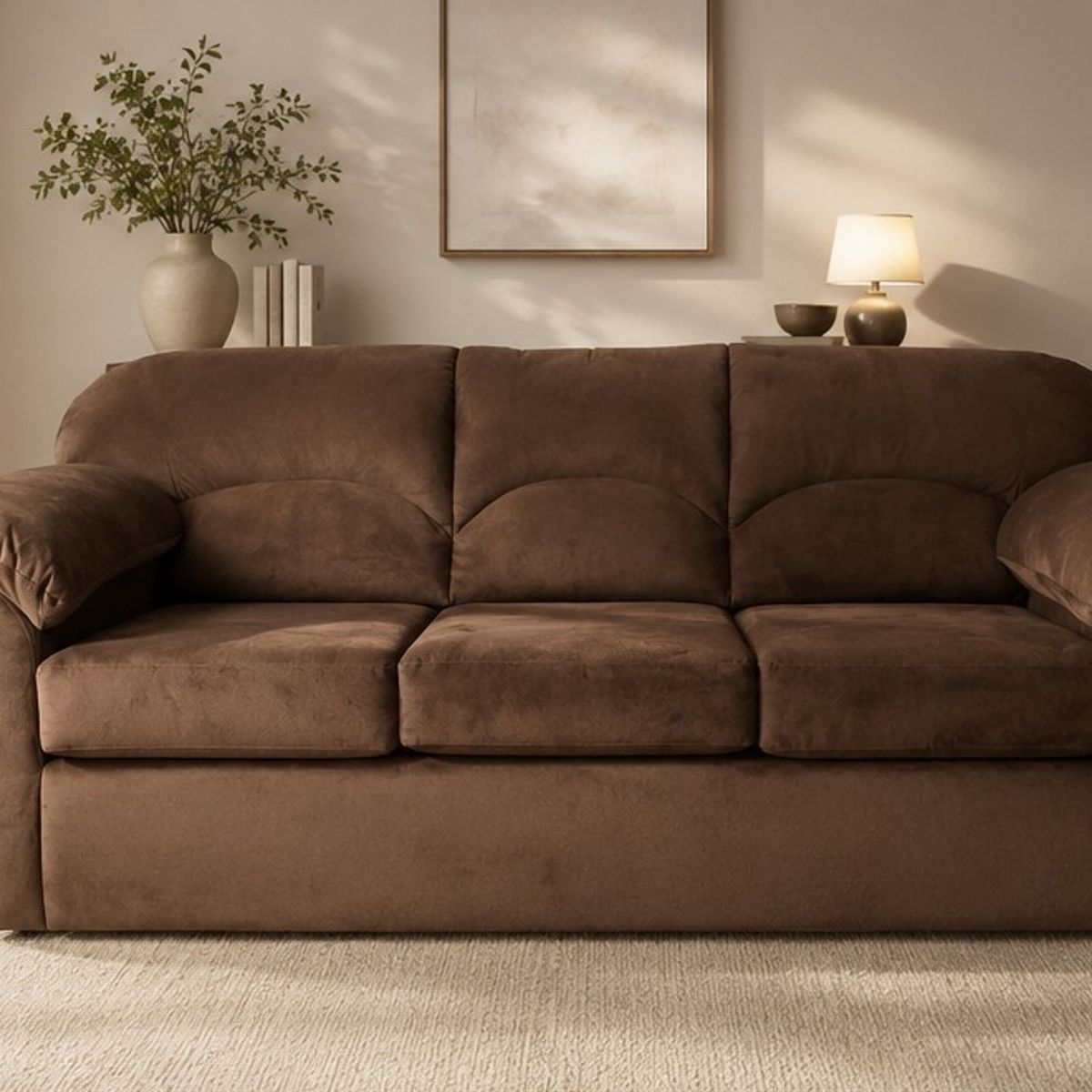 MUEBLERIA LATINA - ML SOFA FELPA 3 CUERPOS DECO ROJO