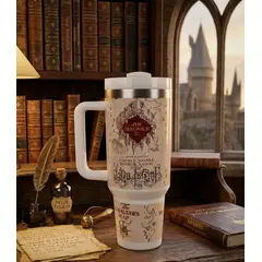 GENERICO - Vaso Térmico Harry Potter mapa 1.2 Litros Acero Inoxidable con Bombilla