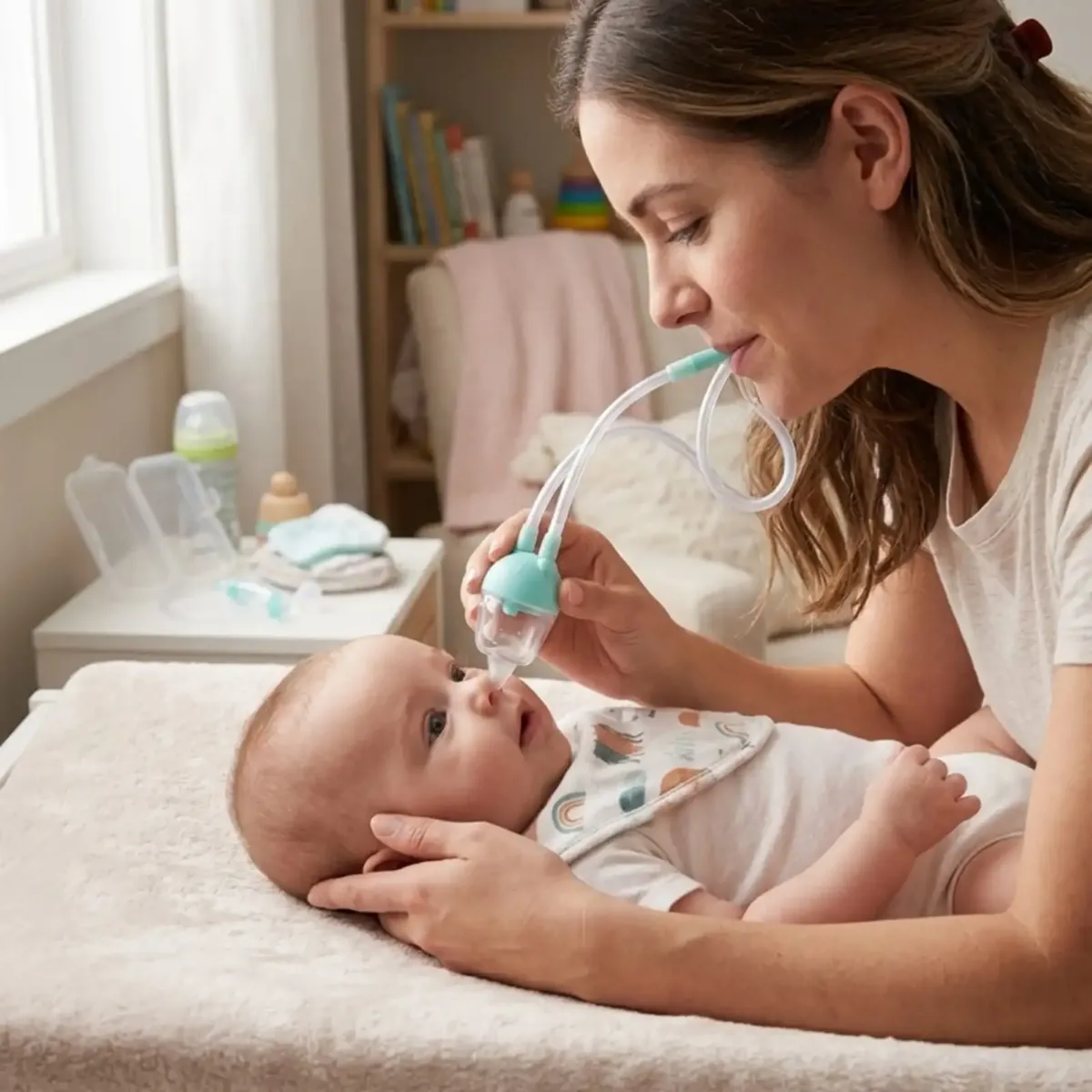 GENERICO - Aspirador Nasal Higiénico de Silicona para Bebes