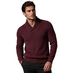LOOK SHOP - Sweater Hombre Lana. Chaleco Cuello V Tejido Calidad Premium 7262